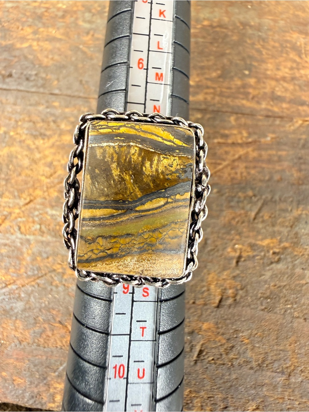 Handcrafted Tiger Iron Stone Statement Ring